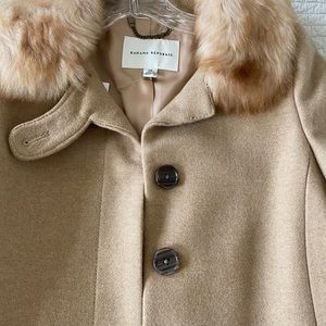 NWT Banana Republic Camel color Coat w/ Fur Collar